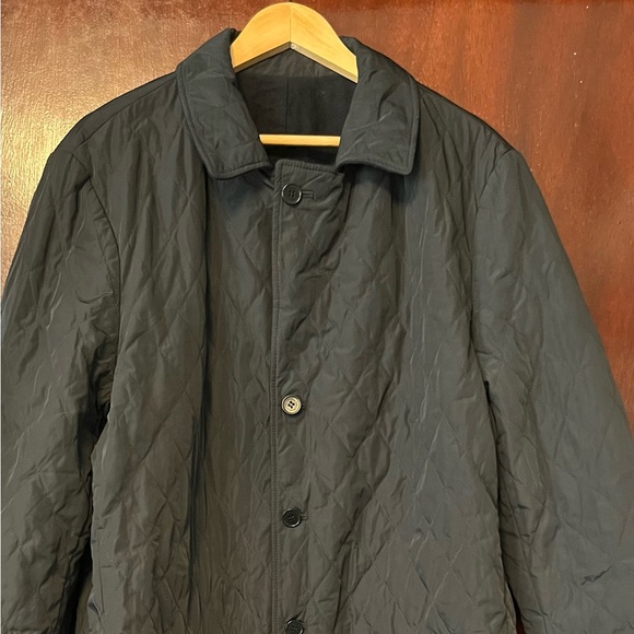Men's Massimo Dutti Black Quilted Reversible Coat